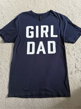 Gildan Navy Blue "GIRL DAD" Graphic Tee with White Letters